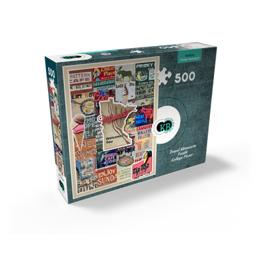 Travel Minnesota Poster, Foodie Collage 500 Jigsaw Puzzle box view2