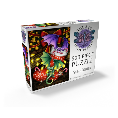 Christmas Dragons Xmas Holidays - Sarah Richter 500 Jigsaw Puzzle box view2