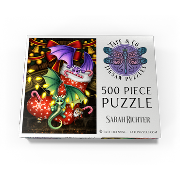 Christmas Dragons Xmas Holidays - Sarah Richter 500 Jigsaw Puzzle box view3