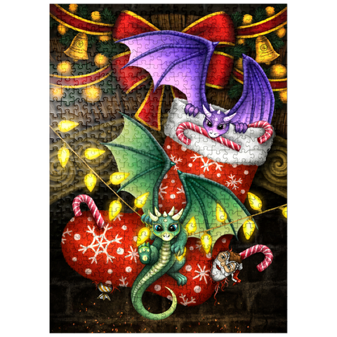 puzzleplate Christmas Dragons Xmas Holidays - Sarah Richter 500 Jigsaw Puzzle