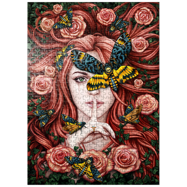puzzleplate Lady Moth Roses - Sarah Richter 500 Jigsaw Puzzle