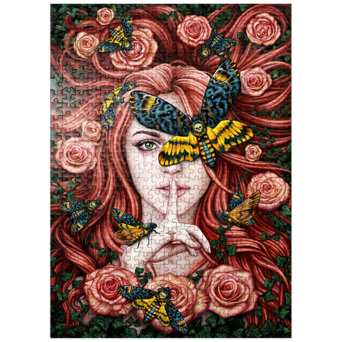 puzzleplate Lady Moth Roses - Sarah Richter 500 Jigsaw Puzzle