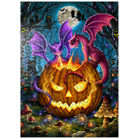 puzzleplate The glowing Pumpkin Jack O Lantern - Sarah Richter 500 Jigsaw Puzzle