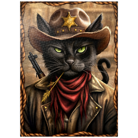 puzzleplate Billy the Cat Cowboy - Sarah Richter 1000 Jigsaw Puzzle