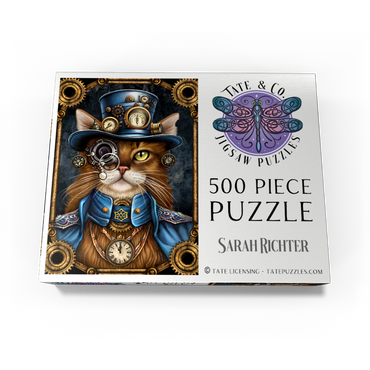 Mme Steamfur Steampunk Cat - Sarah Richter 500 Jigsaw Puzzle box view3