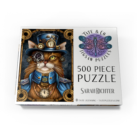 Mme Steamfur Steampunk Cat - Sarah Richter 500 Jigsaw Puzzle box view3