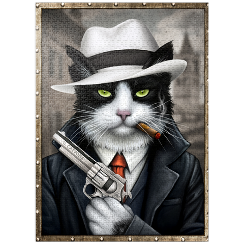 puzzleplate Al Catpone Mafioso Cat - Sarah Richter 1000 Jigsaw Puzzle