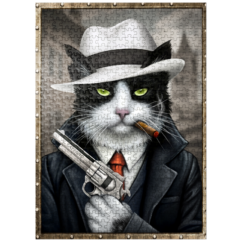 puzzleplate Al Catpone Mafioso Cat - Sarah Richter 500 Jigsaw Puzzle