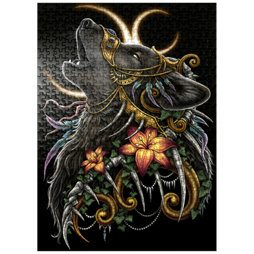 puzzleplate Howling Wolf black Lupus - Sarah Richter 500 Jigsaw Puzzle