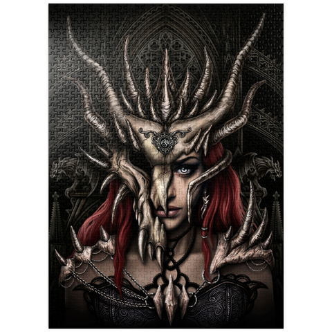puzzleplate Dragon Mask Warrior Girl - Sarah Richter 1000 Jigsaw Puzzle