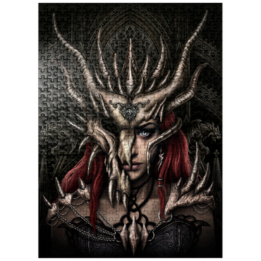 puzzleplate Dragon Mask Warrior Girl - Sarah Richter 500 Jigsaw Puzzle