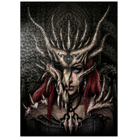 puzzleplate Dragon Mask Warrior Girl - Sarah Richter 500 Jigsaw Puzzle