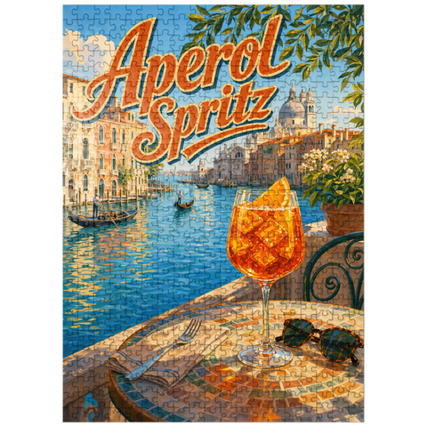 puzzleplate Aperol Spritz - Venice Grand Canal Sunset 500 Jigsaw Puzzle