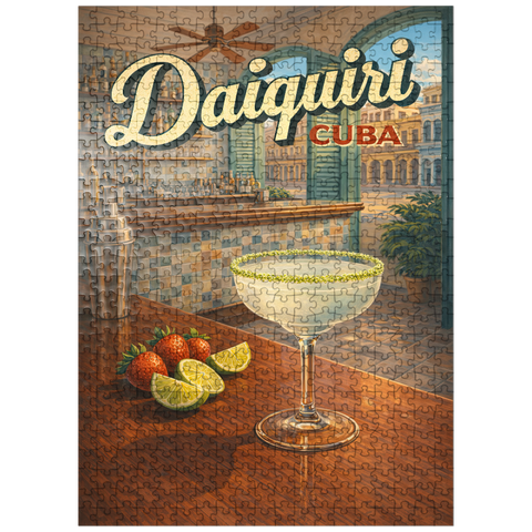 puzzleplate Daiquiri - Cuba, Tropical Bar Scene 500 Jigsaw Puzzle