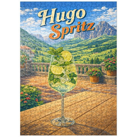 puzzleplate Hugo Spritz - Alpine Mountain Terrace 500 Jigsaw Puzzle