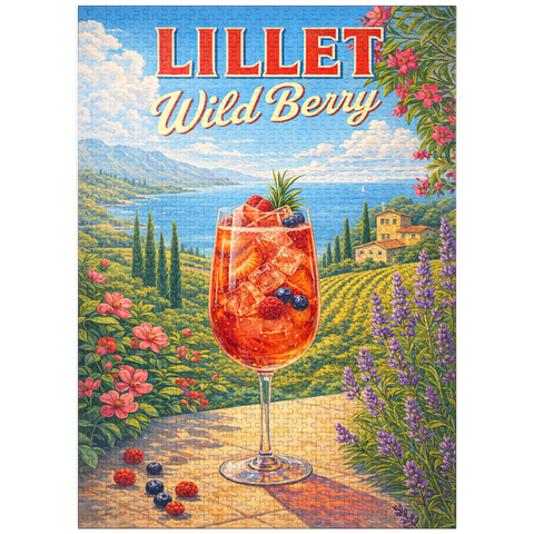 puzzleplate Lillet Wild Berry - French Riviera Coastal Cocktail Sunset 1000 Jigsaw Puzzle