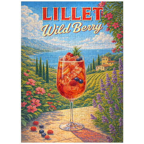 puzzleplate Lillet Wild Berry - French Riviera Coastal Cocktail Sunset 300 Jigsaw Puzzle