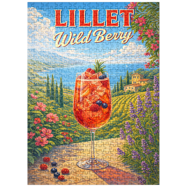 puzzleplate Lillet Wild Berry - French Riviera Coastal Cocktail Sunset 500 Jigsaw Puzzle