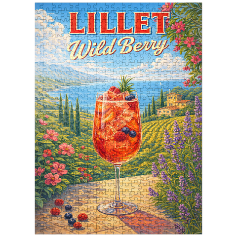 puzzleplate Lillet Wild Berry - French Riviera Coastal Cocktail Sunset 500 Jigsaw Puzzle