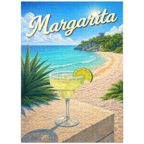 puzzleplate Margarita - Beach Cocktail at Sunset 1000 Jigsaw Puzzle