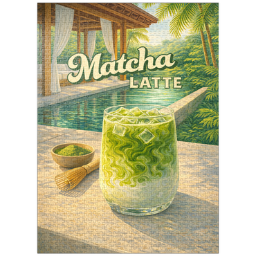 puzzleplate Matcha Latte -Tropical Oasis by the Pool 1000 Jigsaw Puzzle