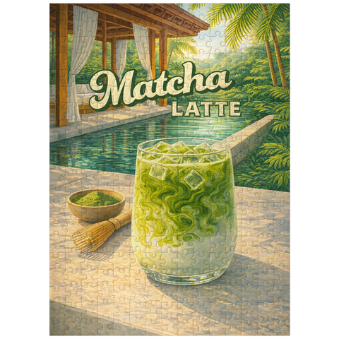 puzzleplate Matcha Latte -Tropical Oasis by the Pool 300 Jigsaw Puzzle
