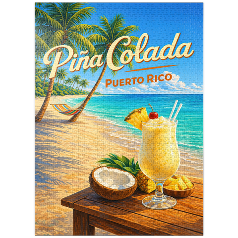 puzzleplate Piña Colada - Puerto Rico Tropical Beach 1000 Jigsaw Puzzle