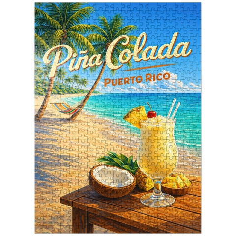 puzzleplate Piña Colada - Puerto Rico Tropical Beach 500 Jigsaw Puzzle