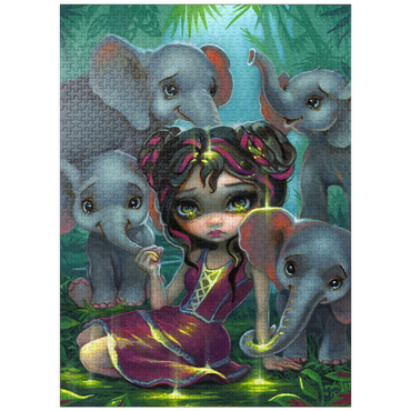 puzzleplate Baby Elephants - Jasmine Becket-Griffith 1000 Jigsaw Puzzle
