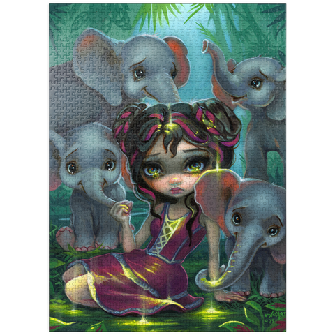 puzzleplate Baby Elephants - Jasmine Becket-Griffith 1000 Jigsaw Puzzle