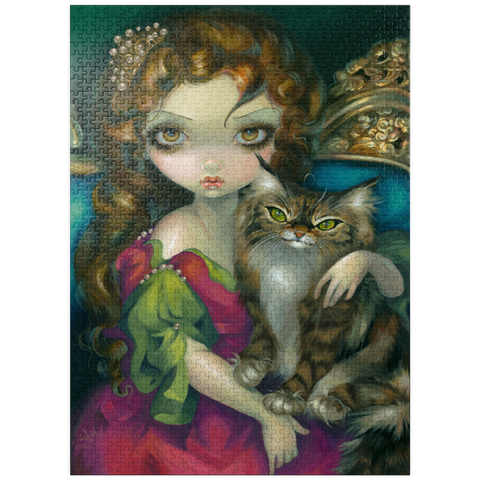 puzzleplate Princess with a Maine Coon Cat - Jasmine Becket-Griffith 1000 Jigsaw Puzzle
