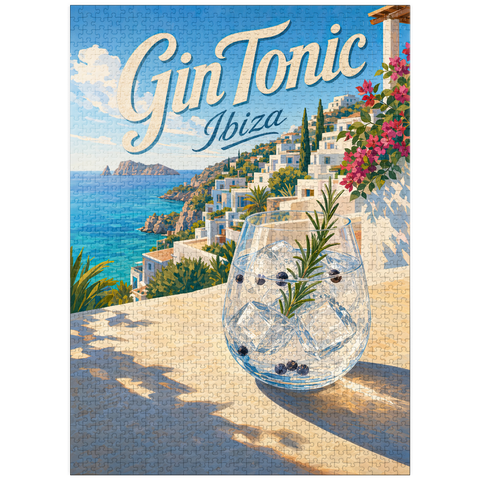 puzzleplate Gin Tonic - Ibiza Coastal View 1000 Jigsaw Puzzle