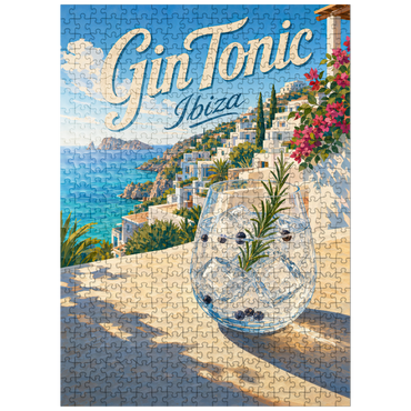 puzzleplate Gin Tonic - Ibiza Coastal View 500 Jigsaw Puzzle