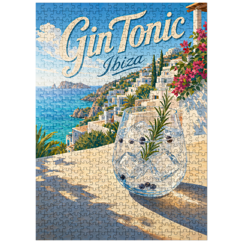 puzzleplate Gin Tonic - Ibiza Coastal View 500 Jigsaw Puzzle