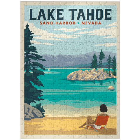 puzzleplate Lake Tahoe: Sand Harbor Sunbathing 300 Jigsaw Puzzle