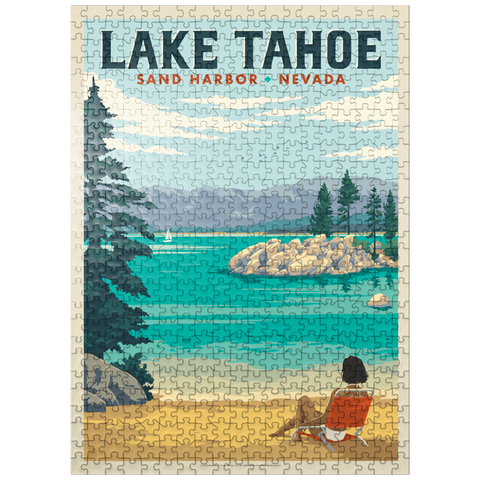 puzzleplate Lake Tahoe: Sand Harbor Sunbathing 500 Jigsaw Puzzle