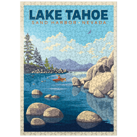 puzzleplate Lake Tahoe: Sand Harbor Kayaker 500 Jigsaw Puzzle