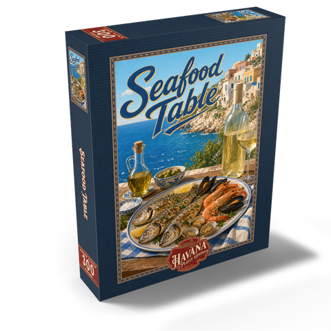 Amalfi Coast Seafood Table by the Sea 300 Jigsaw Puzzle box view2