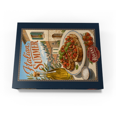 Italian Summer - Tuscany Italy Bruschetta Sunlit Village 300 Jigsaw Puzzle box view3