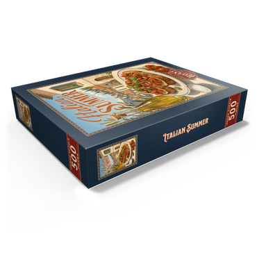 Italian Summer - Tuscany Italy Bruschetta Sunlit Village 500 Jigsaw Puzzle box view1