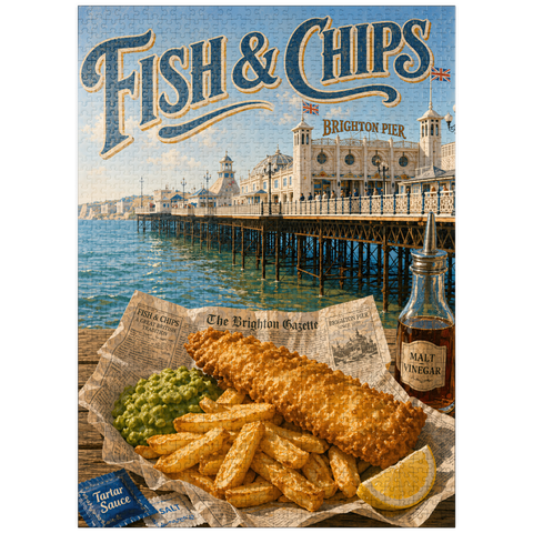 puzzleplate Brighton Pier Fish and Chips Seaside 1000 Jigsaw Puzzle