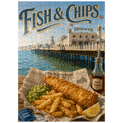 puzzleplate Brighton Pier Fish and Chips Seaside 500 Jigsaw Puzzle