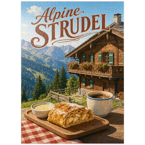 puzzleplate Alpine Strudel - Mountain Chalet Dessert 1000 Jigsaw Puzzle