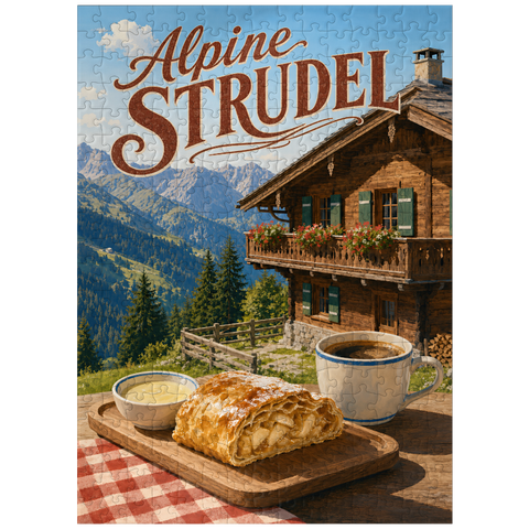 puzzleplate Alpine Strudel - Mountain Chalet Dessert 300 Jigsaw Puzzle