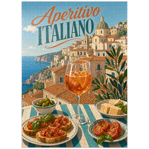 puzzleplate Aperitivo Italiano - Amalfi Coast Aperitivo Spritz Seaside Terrace 1000 Jigsaw Puzzle