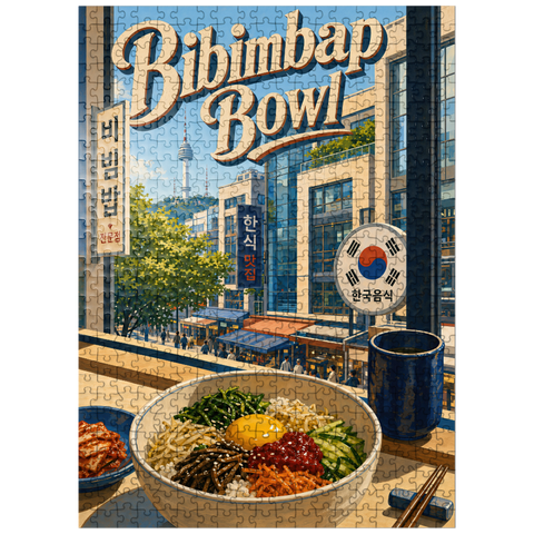 puzzleplate N Seoul Tower Korean Bibimbap Bowl 500 Jigsaw Puzzle