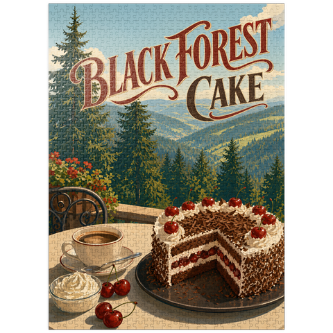 puzzleplate Black Forest Cake - Alpine Mountain View 1000 Jigsaw Puzzle