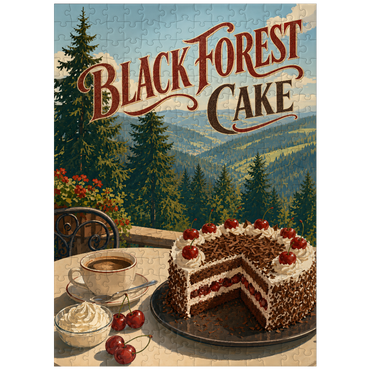 puzzleplate Black Forest Cake - Alpine Mountain View 300 Jigsaw Puzzle