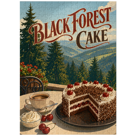 puzzleplate Black Forest Cake - Alpine Mountain View 300 Jigsaw Puzzle