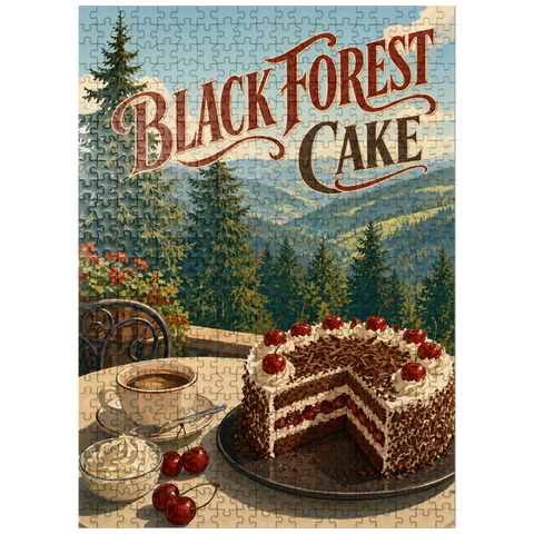 puzzleplate Black Forest Cake - Alpine Mountain View 500 Jigsaw Puzzle